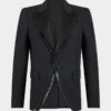 Blazer des années 70 à col brodé