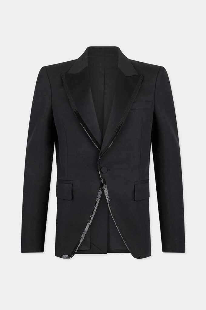 Blazer des années 70 à col brodé