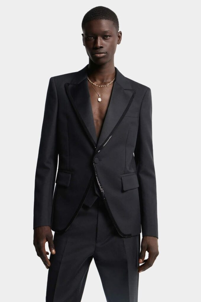 Blazer des années 70 à col brodé