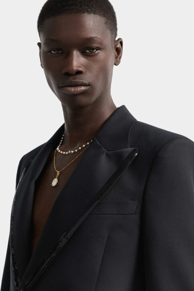 Blazer des années 70 à col brodé