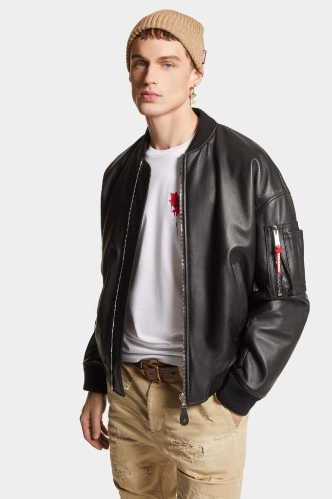 Blouson aviateur en cuir Blouson aviateur en cuir