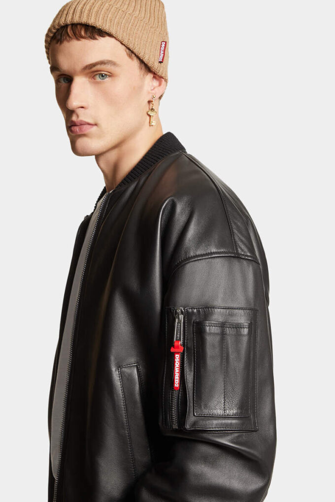 Blouson aviateur en cuir Blouson aviateur en cuir