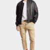 Blouson aviateur en cuir Blouson aviateur en cuir