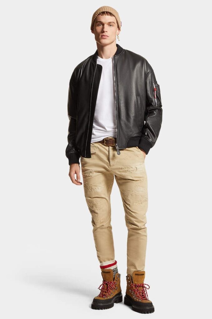 Blouson aviateur en cuir Blouson aviateur en cuir