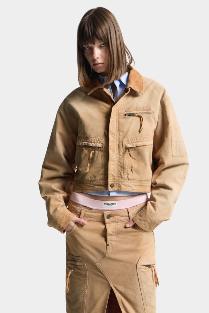 Bomber utilitaire délavé teint en pièce Bomber utilitaire délavé teint en pièce