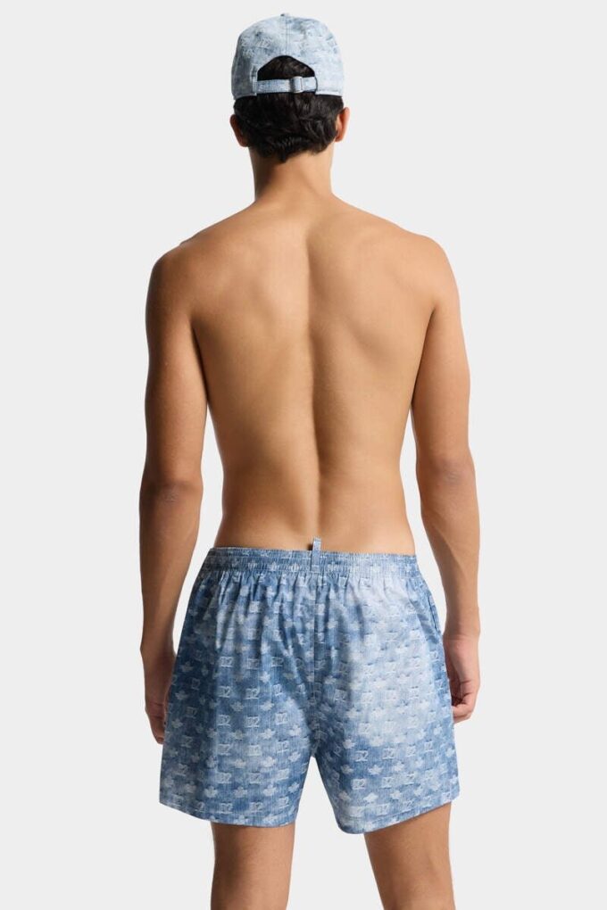 Boxer de bain mi-long à monogramme D2