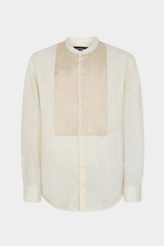 Chemise à col tombant et nœud papillon