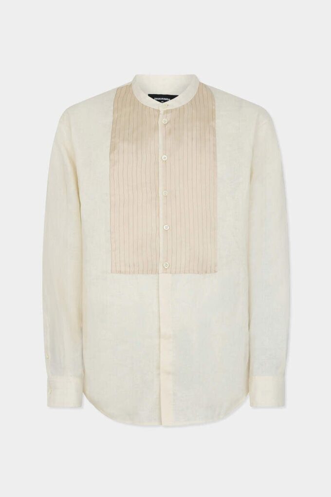 Chemise à col tombant et nœud papillon