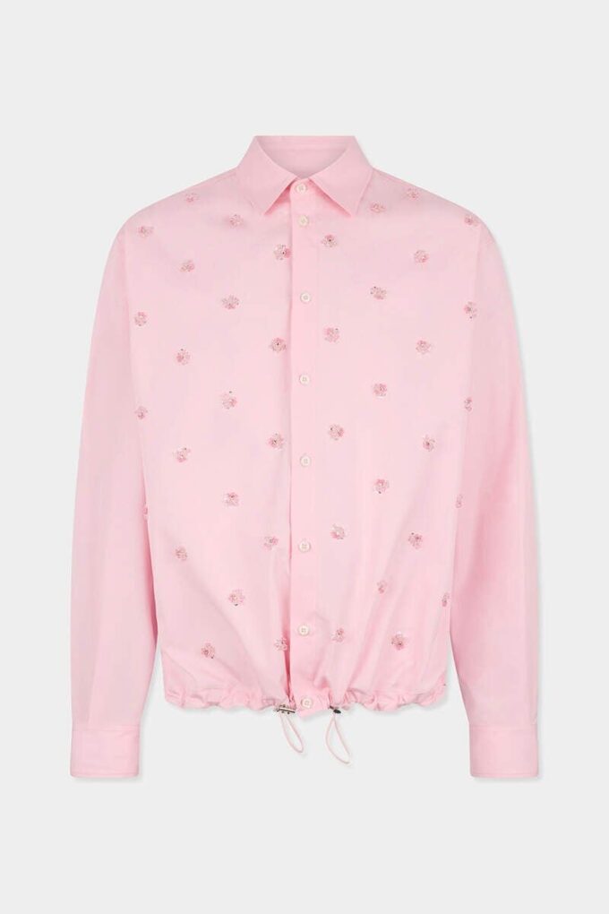 Chemise à cordon brodée Chemise à cordon brodée