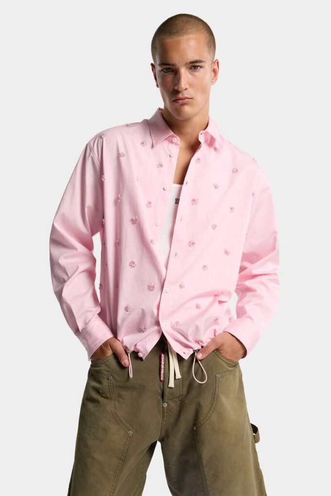 Chemise à cordon brodée Chemise à cordon brodée