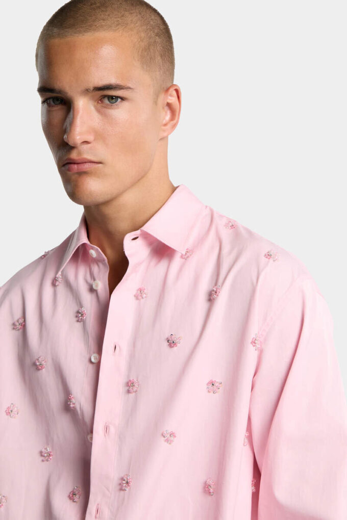 Chemise à cordon brodée Chemise à cordon brodée