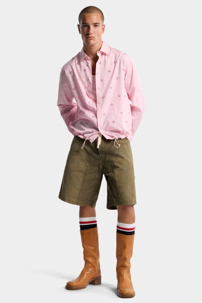 Chemise à cordon brodée Chemise à cordon brodée