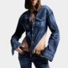 Chemise en denim Night Whisper à encolure profonde Chemise en denim Night Whisper à encolure profonde