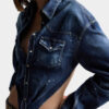Chemise en denim Night Whisper à encolure profonde Chemise en denim Night Whisper à encolure profonde
