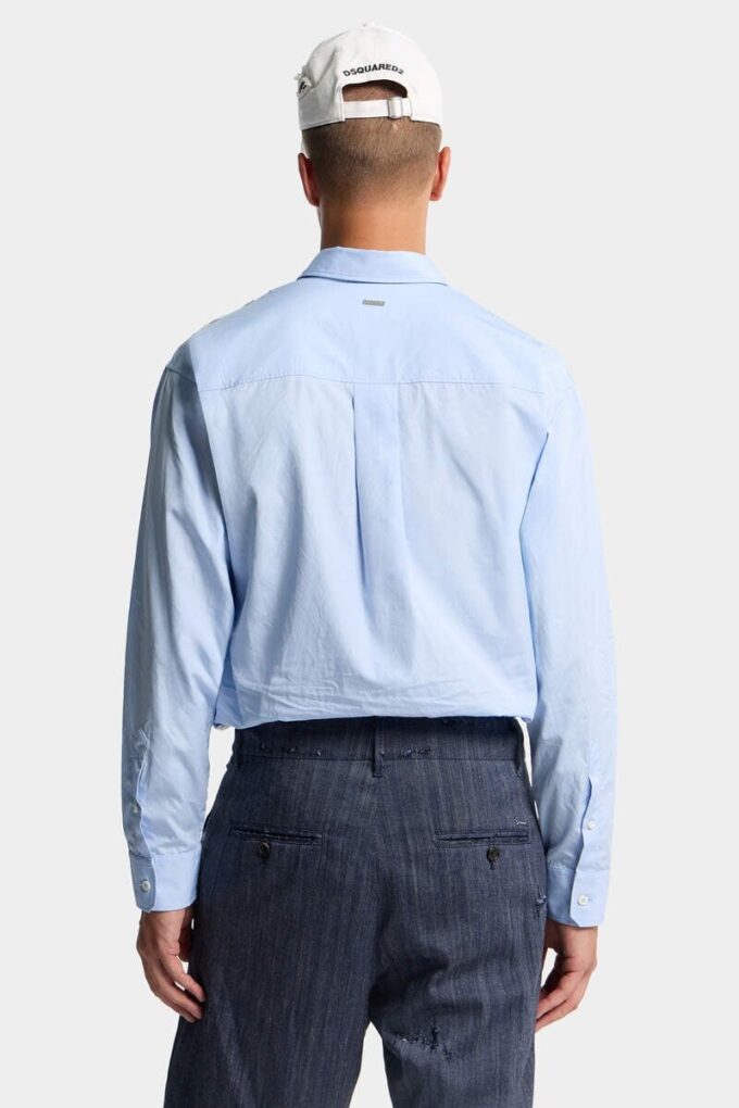 Chemise à épaules tombantes et bords bruts Chemise à épaules tombantes et bords bruts