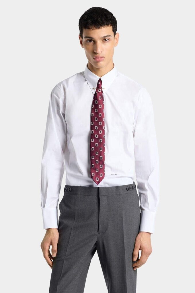 Chemise slim à col à épingle