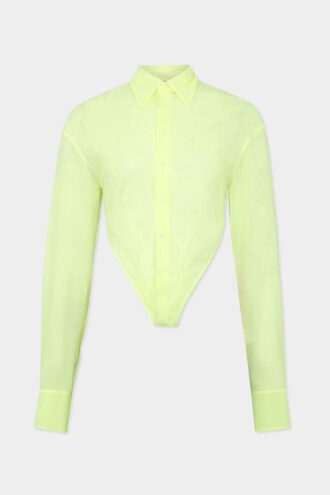 Chemise transparente à découpe profonde