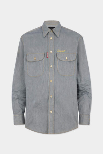 Chemise vintage canadienne en denim rayé