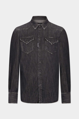 Chemise western délavée noire Chemise western délavée noire
