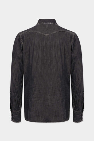 Chemise western délavée noire Chemise western délavée noire