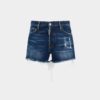 Dsquared2 Rebels Shorts à délavage foncé et coupe raccourcie