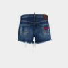 Dsquared2 Rebels Shorts à délavage foncé et coupe raccourcie