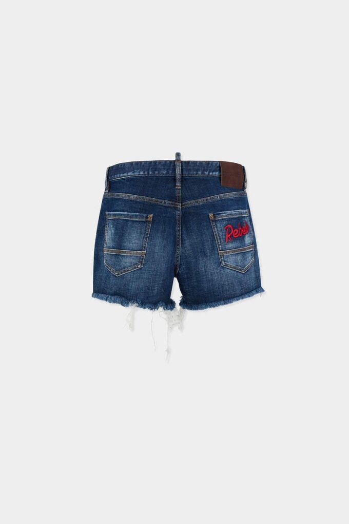 Dsquared2 Rebels Shorts à délavage foncé et coupe raccourcie
