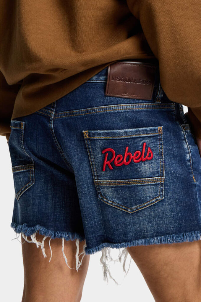 Dsquared2 Rebels Shorts à délavage foncé et coupe raccourcie
