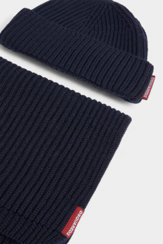 Ensemble écharpe et bonnet en tricot chaud