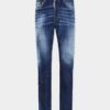 Jeans 642 délavage à taches rouges moyennes