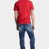 Jeans 642 délavage à taches rouges moyennes