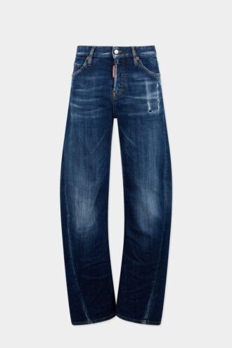Jeans ample à torsades, délavage Dark Smoker