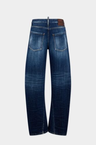 Jeans ample à torsades, délavage Dark Smoker
