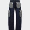 Jeans ample à torsion, délavage foncé Jeans ample à torsion, délavage foncé