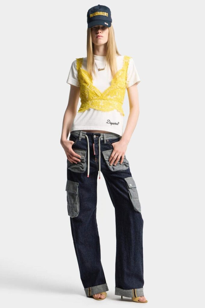 Jeans ample à torsion, délavage foncé Jeans ample à torsion, délavage foncé