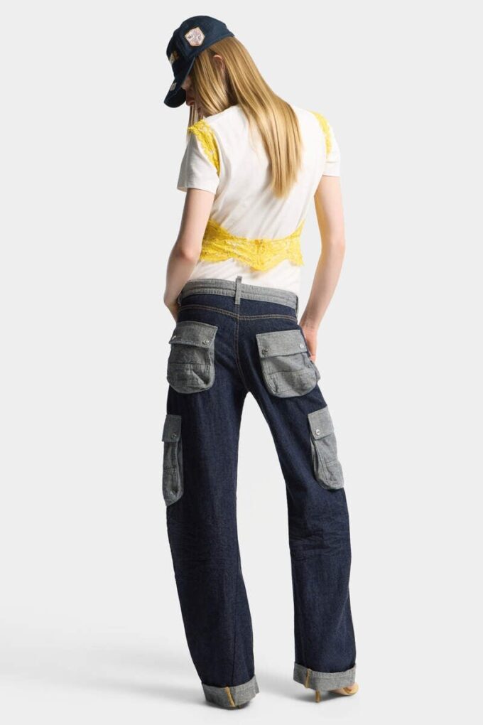 Jeans ample à torsion, délavage foncé Jeans ample à torsion, délavage foncé