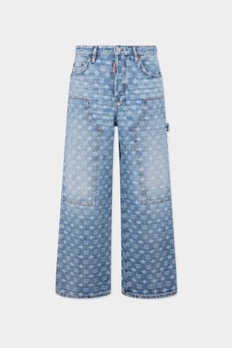 Jeans baggy de charpentier délavé clair