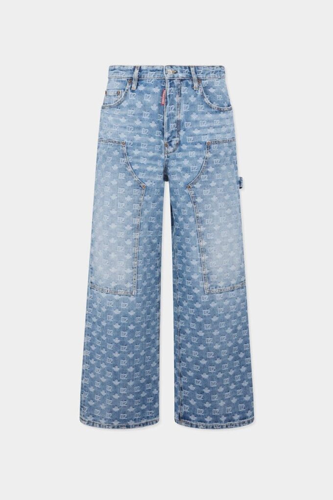 Jeans baggy de charpentier délavé clair