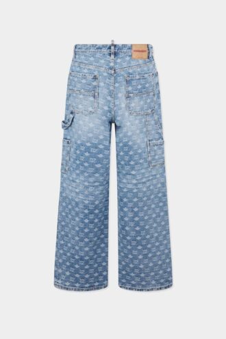Jeans baggy de charpentier délavé clair