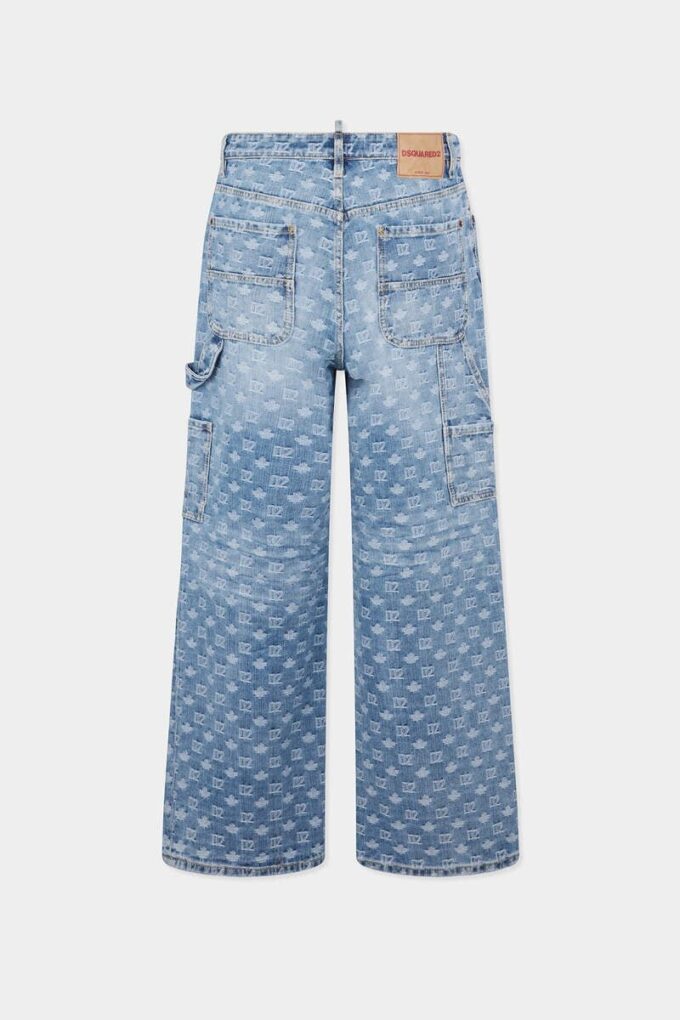 Jeans baggy de charpentier délavé clair