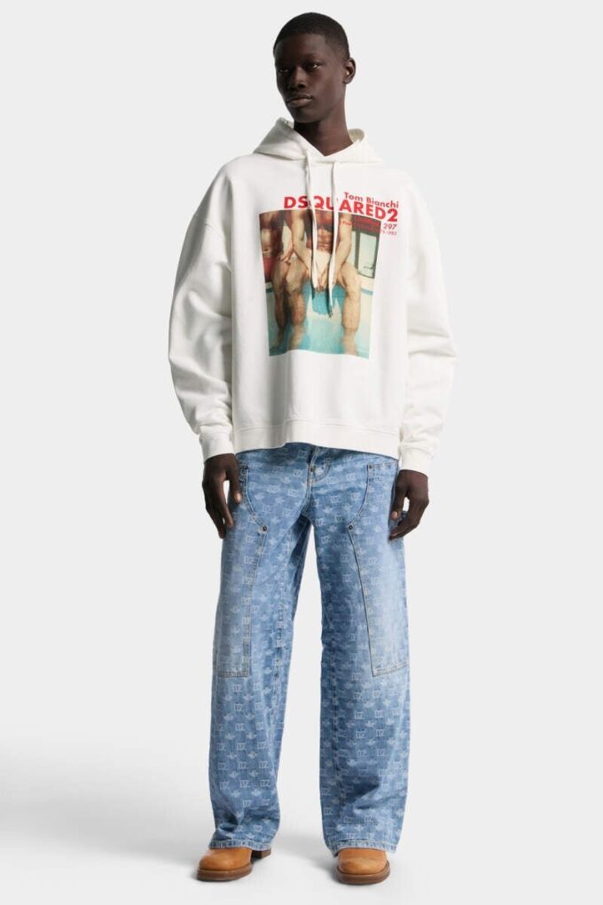 Jeans baggy de charpentier délavé clair