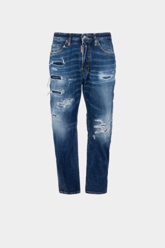 Jeans broyés délavés moyens Jeans broyés délavés moyens