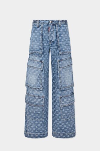 Jeans cargo délavé clair D2 Monogram