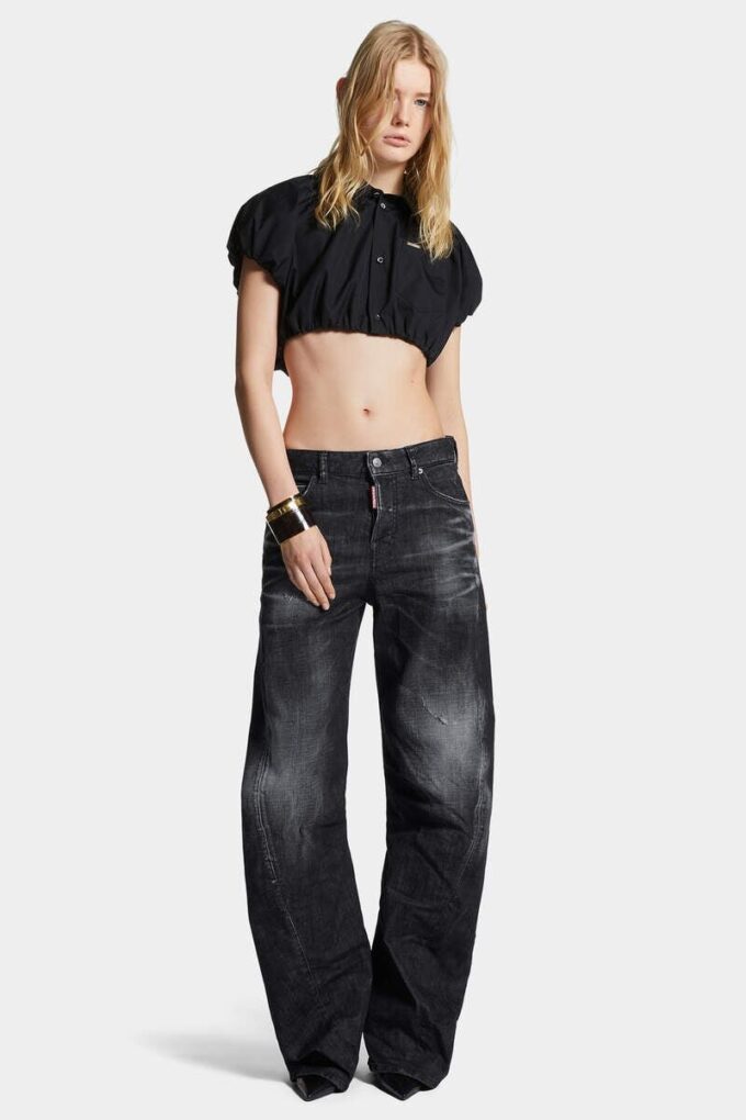 Jeans D2 Twisted délavé noir Jeans D2 Twisted délavé noir