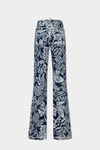 Jeans Dalma délavé Dark Flower