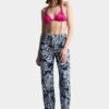 Jeans Dalma délavé Dark Flower