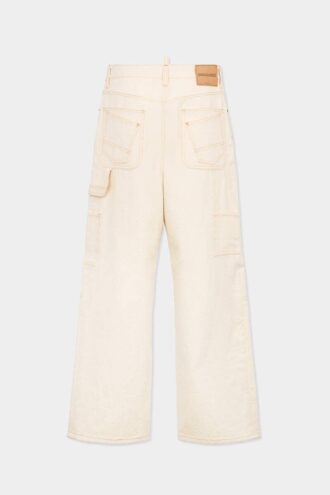 Jeans de charpentier ample, délavé brut et brillant