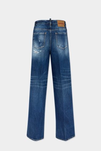 Jeans de voyage ample délavé et légèrement déchiré