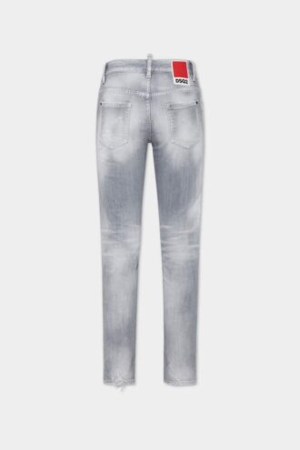 Jeans Jennifer gris délavé brossé, taille moyenne