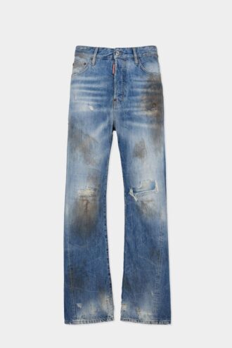 Jeans Loose Twist délavé légèrement sale